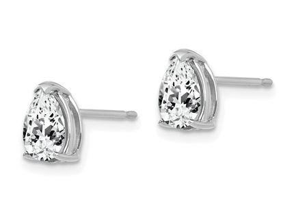 14k White Gold Earrings Style XE80WCZ - Classique Jewelry Inc.