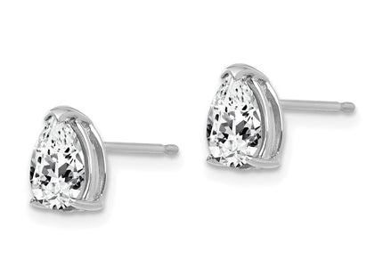 14k White Gold Pear Cubic Zirconia Earrings (Style XE80WCZ)