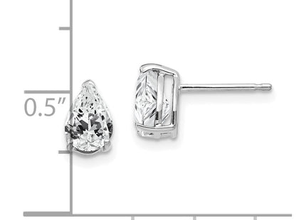 14k White Gold Earrings Style XE80WCZ - Classique Jewelry Inc.
