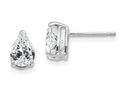 14k White Gold Earrings Style XE80WCZ - Classique Jewelry Inc.