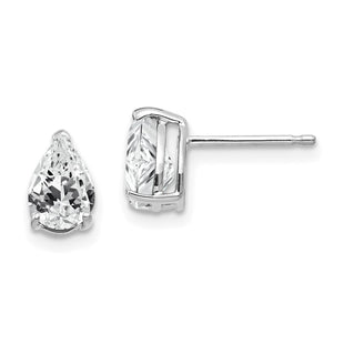 14k White Gold Earrings Style XE80WCZ - Classique Jewelry Inc.