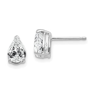 14k White Gold Pear Cubic Zirconia Earrings (Style XE80WCZ)
