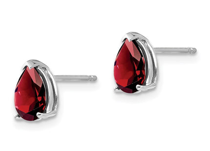14K white gold garnet earrings, alternate view