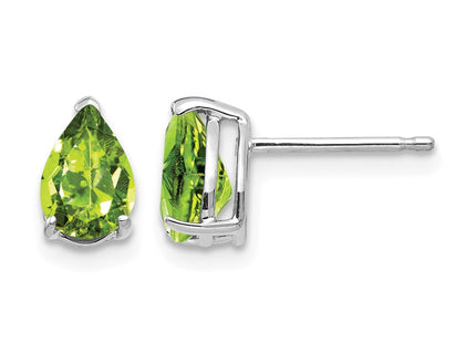 14K white gold peridot stud earrings