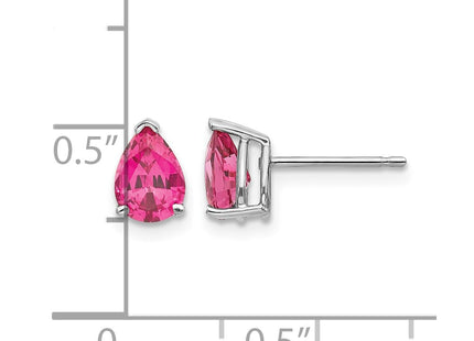 14K white gold spinel earrings, further view