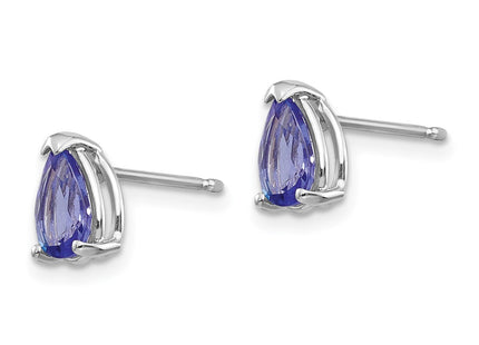 14K white gold tanzanite earrings, alternate view