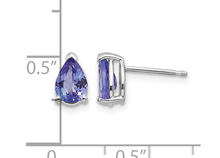 14K white gold tanzanite earrings, further view