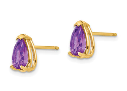 14K gold amethyst earrings, alternate view