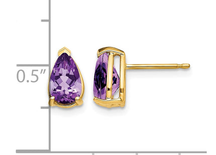 14K gold amethyst earrings, further view