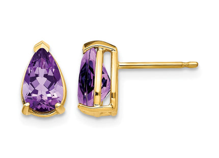 14K gold amethyst earrings