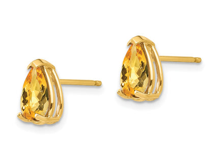 14K gold citrine earrings, alternate view
