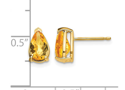 14K gold citrine earrings, further view