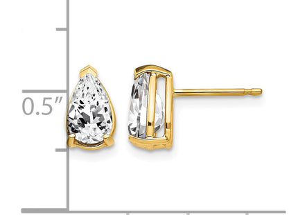 14K gold cubic zirconia earrings, further view