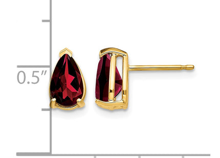 14K gold garnet earrings, further view