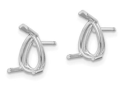 14K white gold garnet stud earrings, alternate view