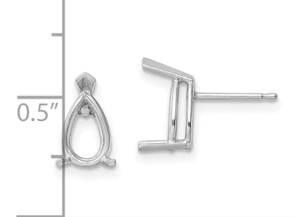 14K white gold garnet stud earrings, another view