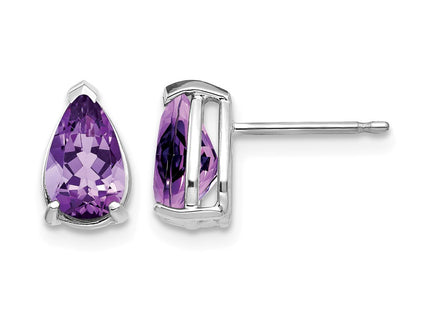 14K white gold amethyst earrings
