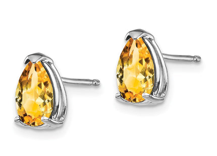 14K white gold citrine earrings, alternate view