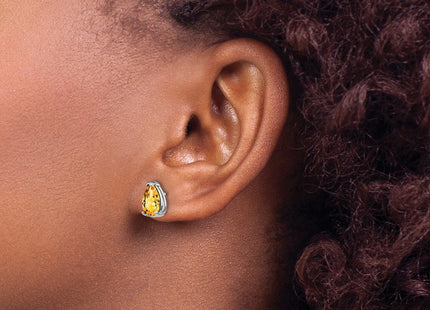 14K white gold citrine earrings, another view
