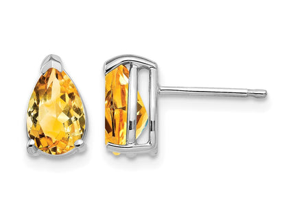 14K white gold citrine earrings