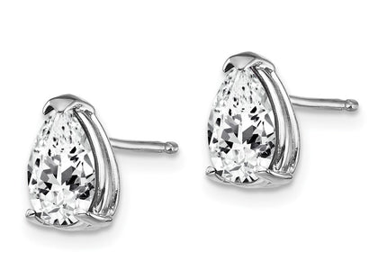 14K white gold cubic zirconia earrings, alternate view