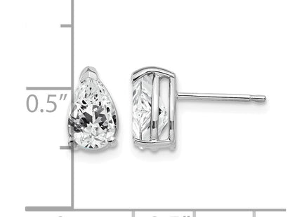 14K white gold cubic zirconia earrings, further view