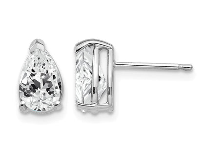 14K white gold cubic zirconia earrings