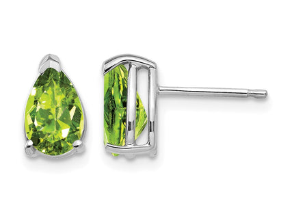 14K white gold peridot earrings