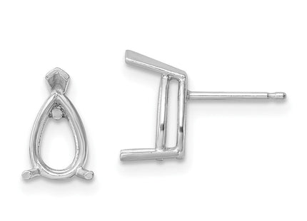 14K white gold garnet stud earrings