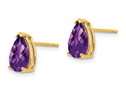 14K gold amethyst earrings, alternate view