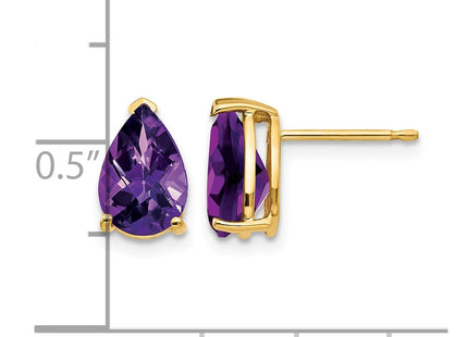14K gold amethyst earrings, further view