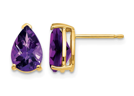 14K gold amethyst earrings