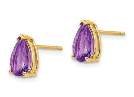 14K gold amethyst earrings, alternate view