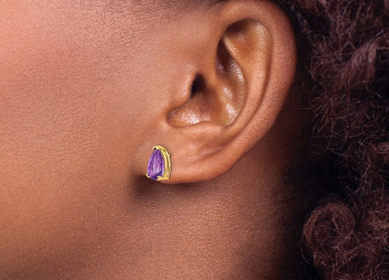 14K gold amethyst earrings, another view