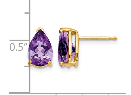 14K gold amethyst earrings, further view