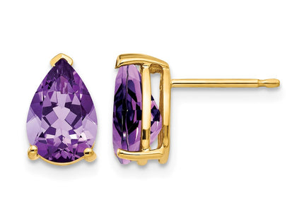 14K gold amethyst earrings