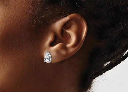 14K gold blue topaz earrings, another view