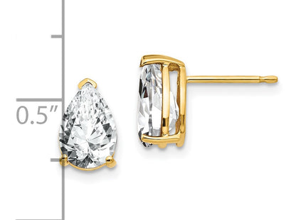 14k Yellow Gold Earrings Style XE82CZ - Classique Jewelry Inc.