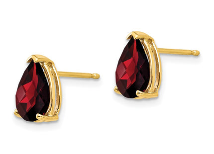 14K gold garnet earrings, alternate view