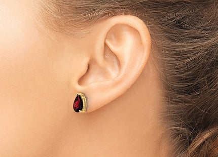 14K gold garnet earrings, another view