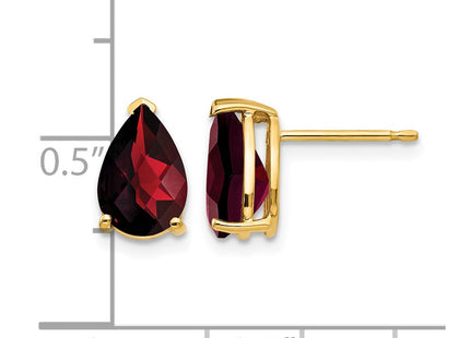 14K gold garnet earrings, further view