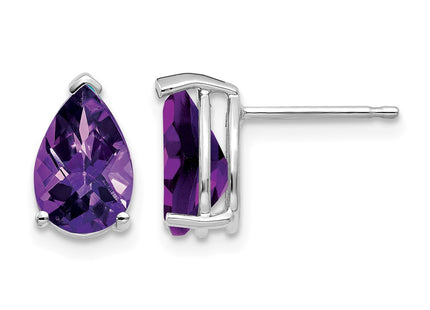 14K white gold amethyst earrings