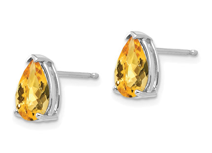 14K white gold citrine earrings, alternate view
