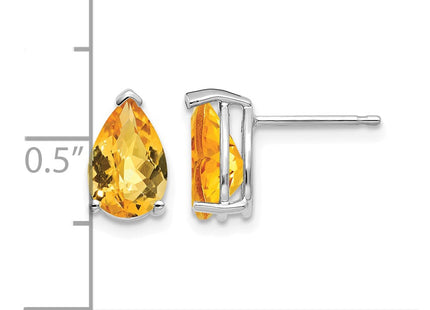 14K white gold citrine earrings, further view