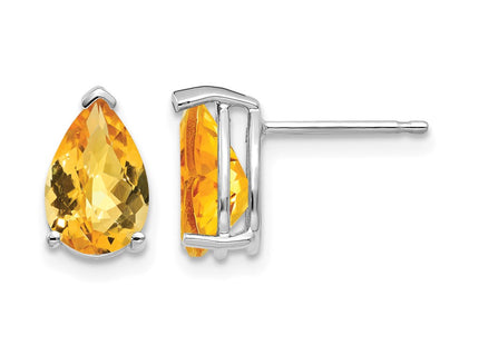 14K white gold citrine earrings