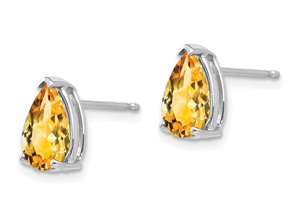 14K white gold citrine earrings, alternate view