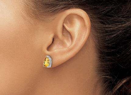 14K white gold citrine earrings, another view