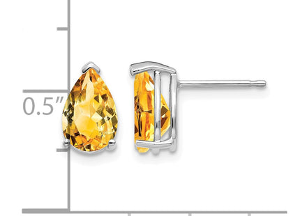 14K white gold citrine earrings, further view