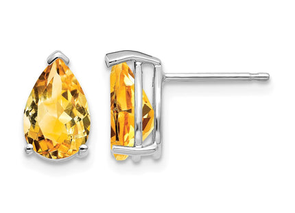 14K white gold citrine earrings