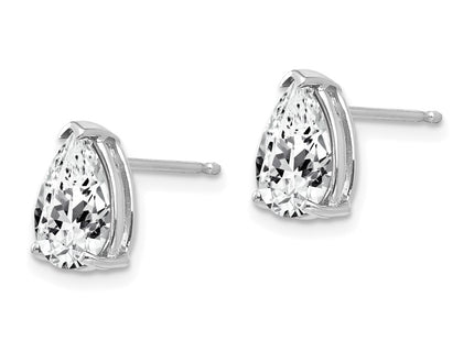 14K white gold cubic zirconia earrings, alternate view